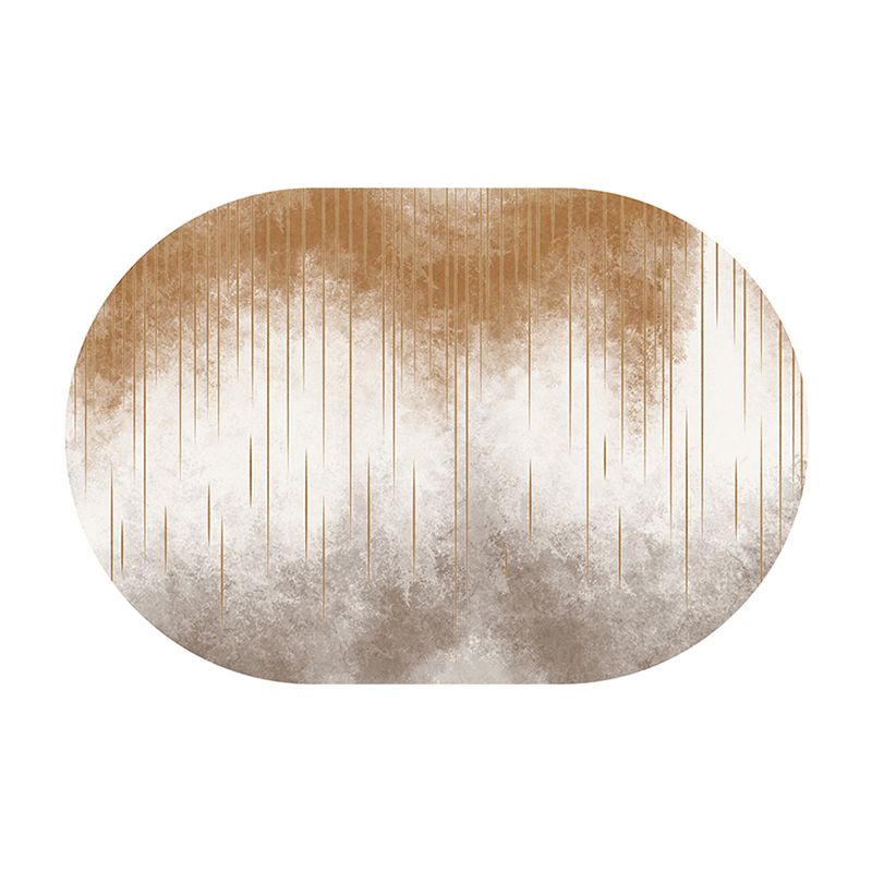 Brown Modern Carpet Polyester Graphic Carpet Washable Area Carpet for Living Room
