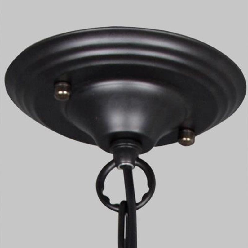5/6 Lights Metal Pendant Chandelier Classic Black Swirled Arm Living Room Hanging Ceiling Fixture
