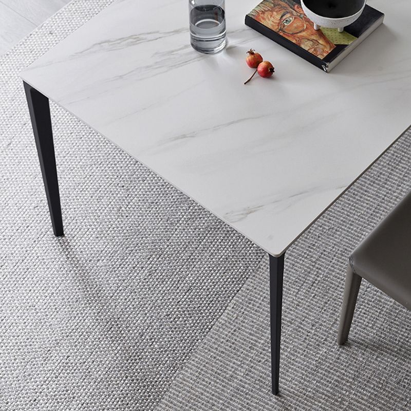Contemporary 1/2/3/5 Pieces Dining Chairs Set Rectangle Stone Furniture in White