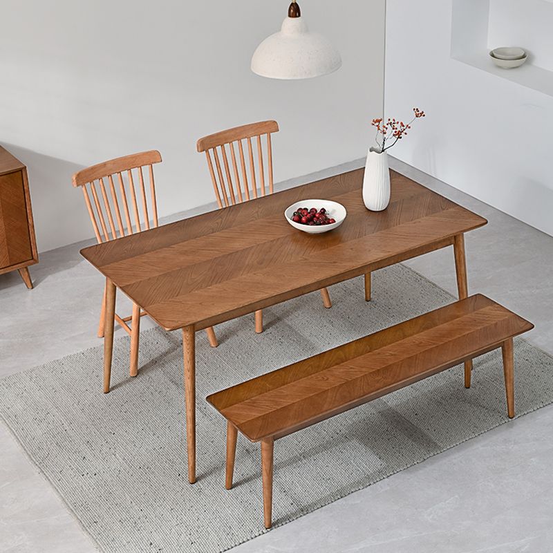 Modern Dining Set 1/4 Pcs Solid Wood Dining Table and Chairs with Bench