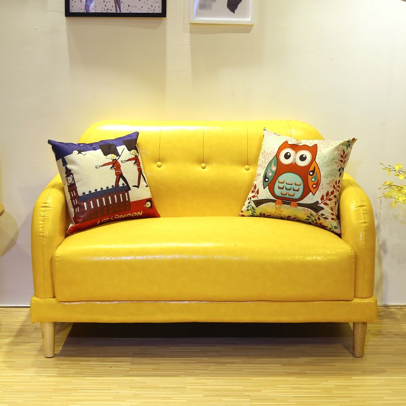 Contemporary Tufted Sofa Couch Split-Back Standard Square Arm Settee Couch