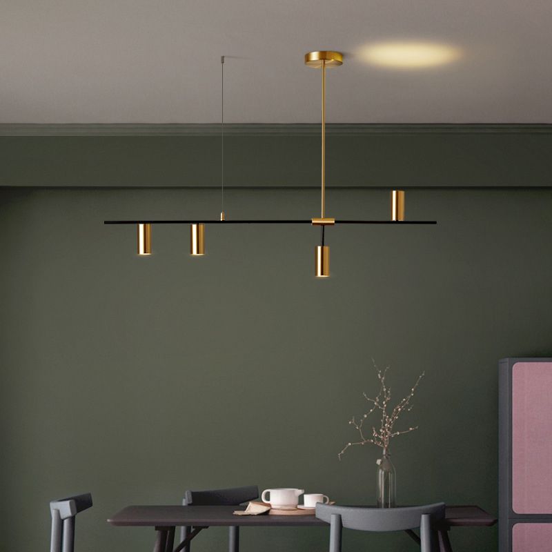 3 / 4 / 5 - Light Pendant Ceiling in Black & Gold Iron Post Modern Kitchen Island Lighting