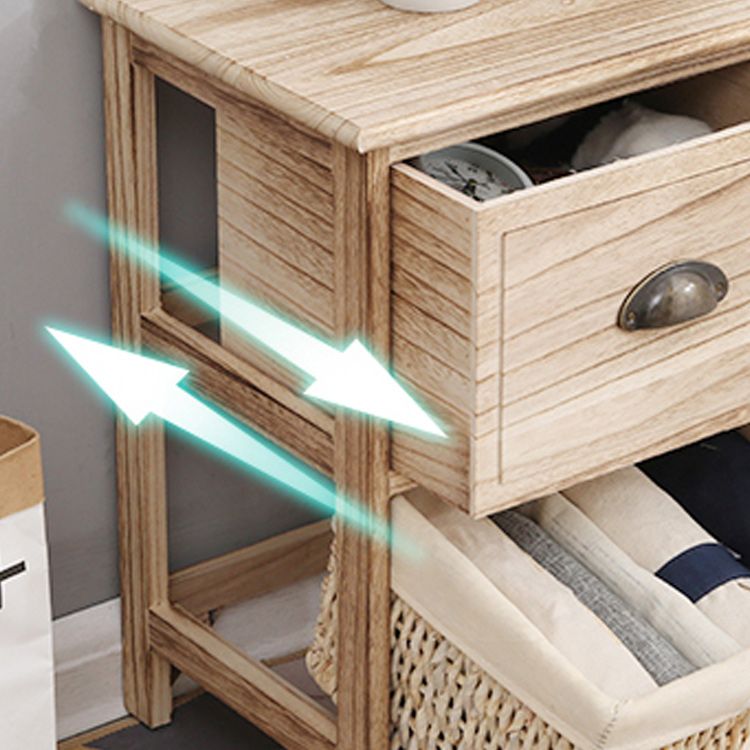 Contemporary Accent Chest with Drawers and Baskets in Natural