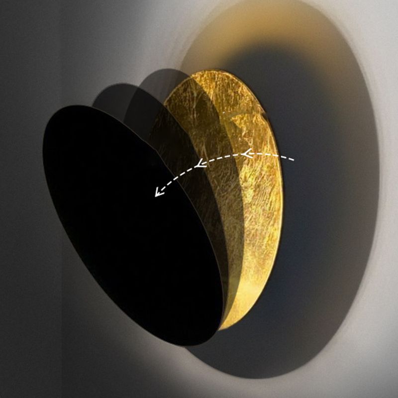 1-Light Wall Sconce Modern Led Wall Mount Lamp with Metal Shade for Living Room