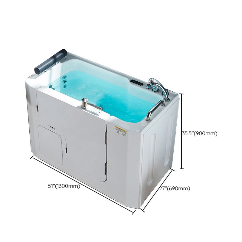 Walk-In Soaking/Air/Whirlpool Bathtub Acrylic Rectangle Back to Wall Bathtub