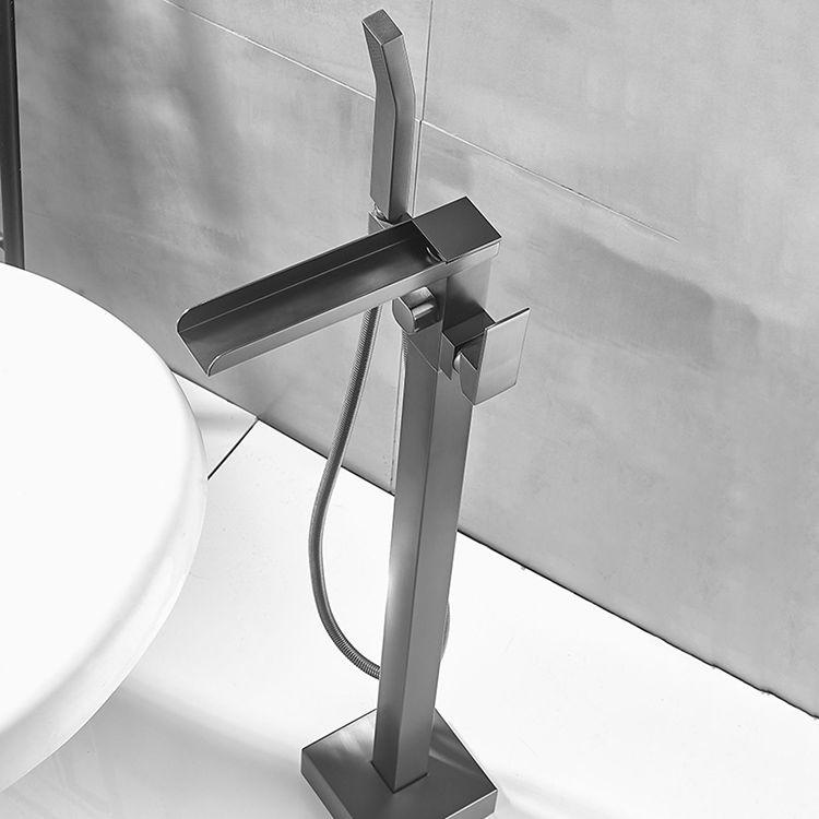Modern Freestanding Bathtub Faucet Copper with Hose Freestanding Tub Fillers