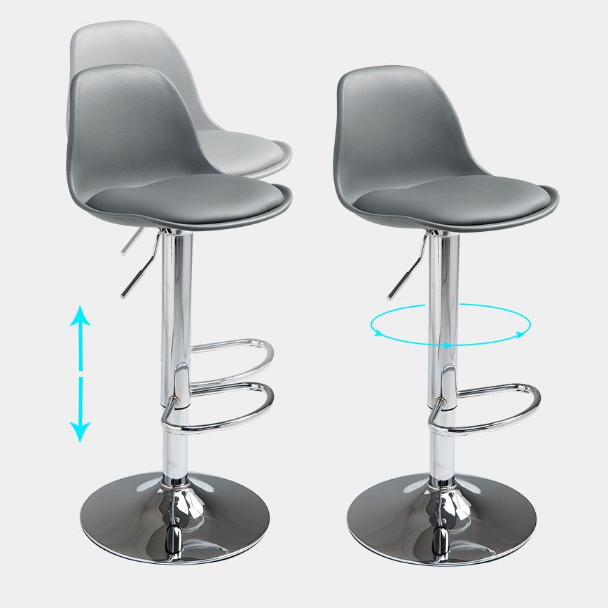 Contemporary Metal Dining Kitchen Room Armless Stool Adjustable Height Barstool