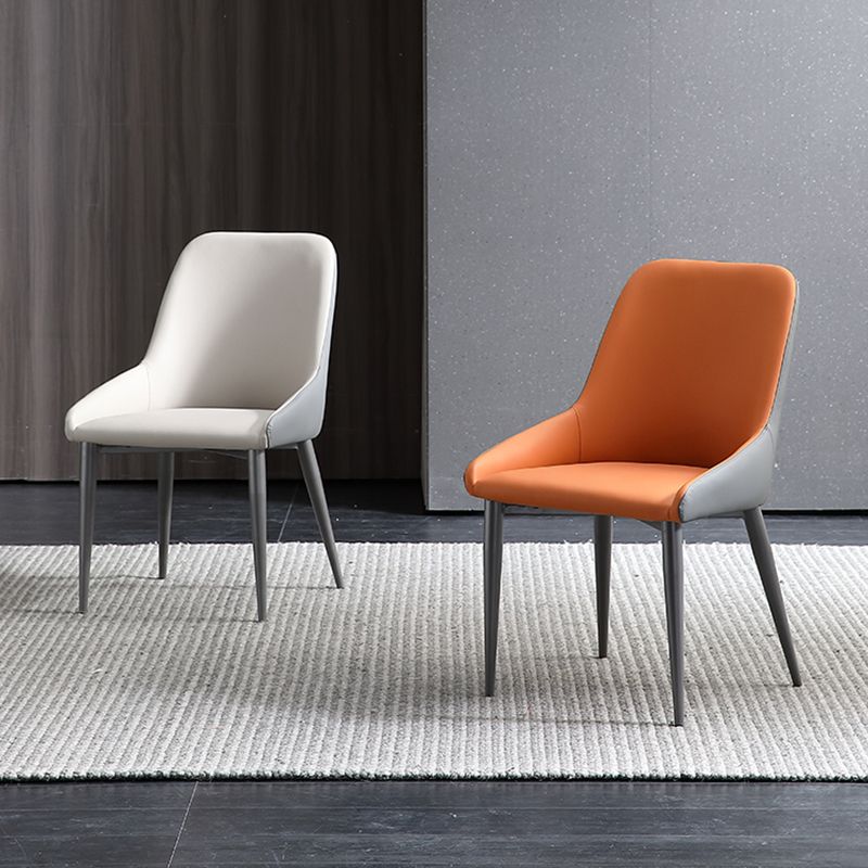 Contemporary Dining Chair Arm Side Chair for Kitchen with Metal Legs