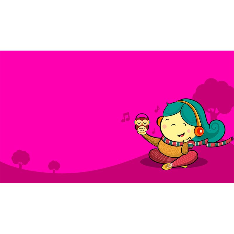 Lovely Cartoon Illustration Mural Decorative Eco-friendly for Wall Decor