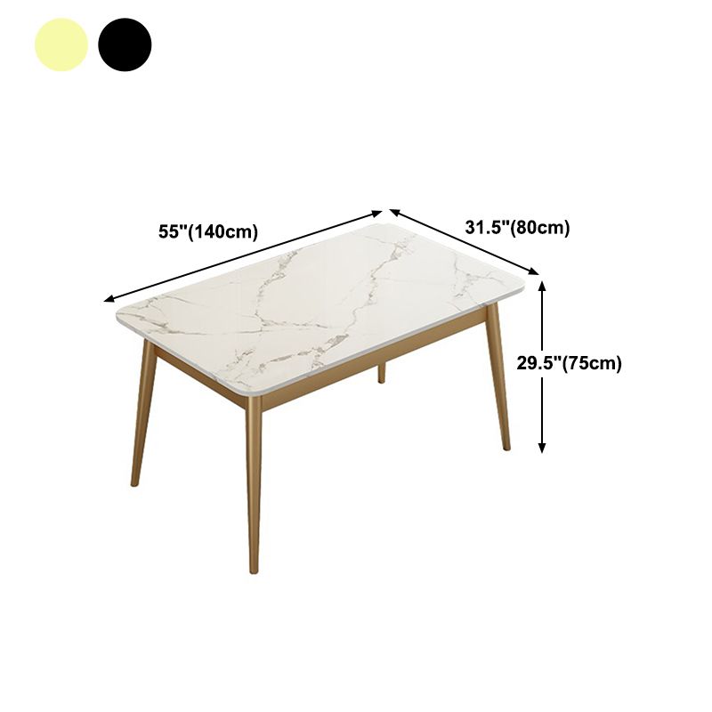 Sintered Stone Dining Table Traditional Luxury Rectangle Table for Home
