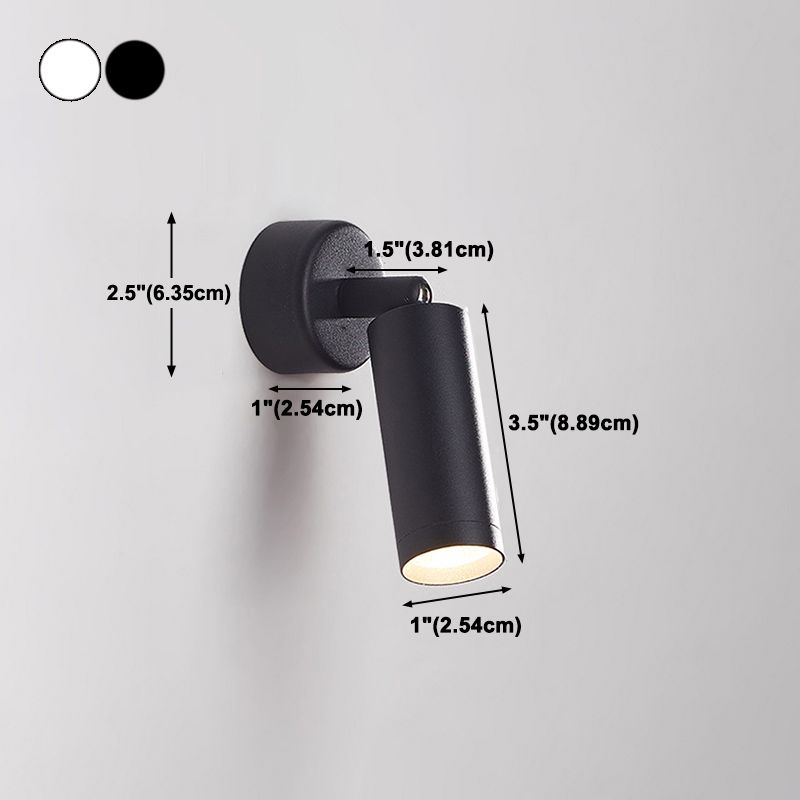Modern Style Cylinder Wall Sconces Metal 1 Light Wall Mounted Reading Lights