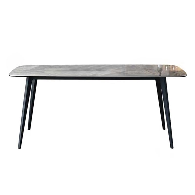 Rectangle 4 Legs Dining Table Industrial Sintered Stone Kitchen Table
