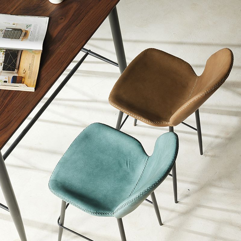 Modern Style Backrest Counter High Stool with Leather Cushion