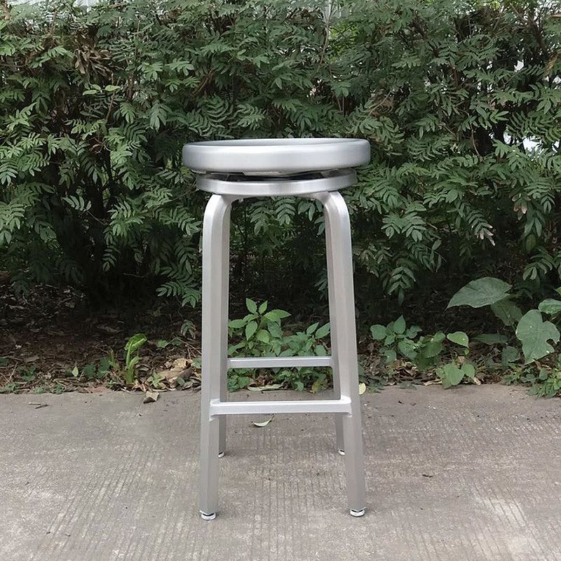 Silla de barra de metal, restaurante moderno con pie, taburete de aleación de aluminio, cafetería Simple