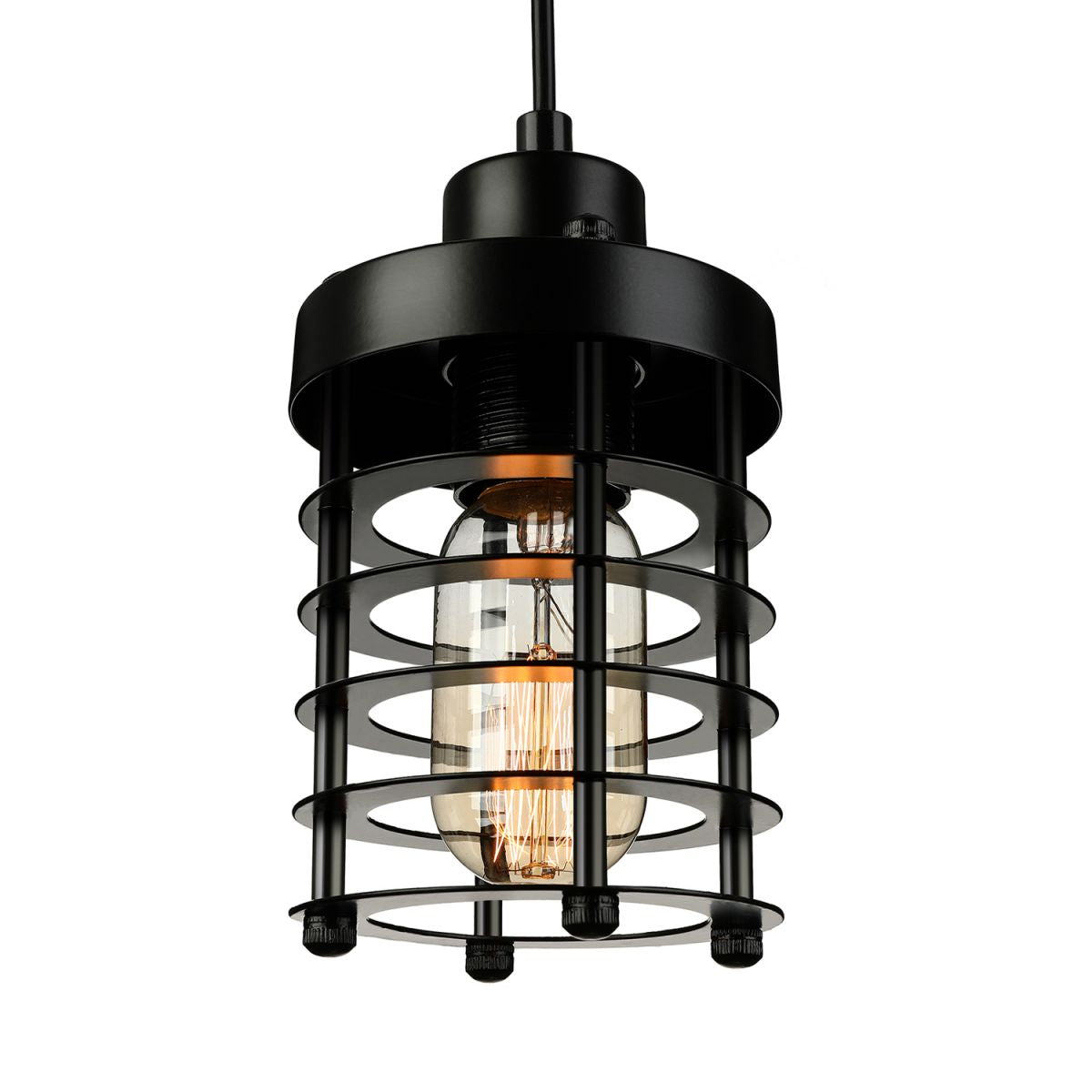 Drahtkäfig Metallanhänger Beleuchtung Leuchte Industrie 1 Glühbirnen Esszimmer Hängende Lampe in Schwarz/Rost