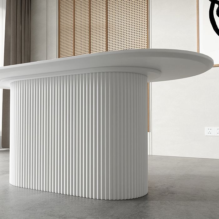 Oval Pedestal Base Dining Table Contemporary Dinette Table for Home