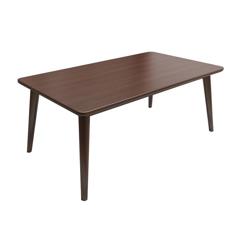 Modern Brown Rubberwood Top Dining Table with 4 Solid Wood Legs