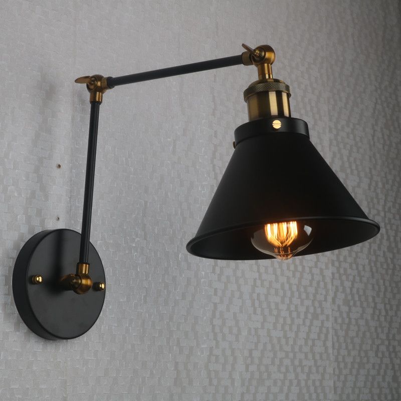 1-Light Cone Gnonce Lightture American Industrial Style Pichées en fer