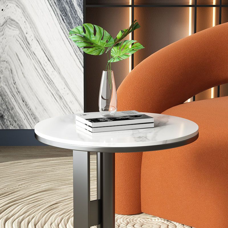 Minimalist Slate Side End Table Pedestal Side End Table for Living Room
