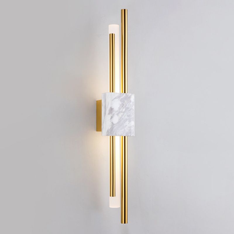 Post Modern Wall Sconce in Gold Marble & Acrylic LED Wall Mounted Fixture