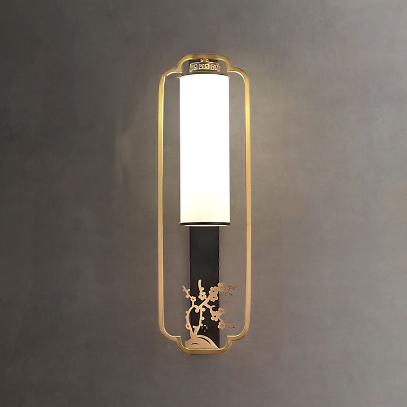 New Chinese Style Copper Wall Light Glass Shade Bulb Wall Lamp for Living Room
