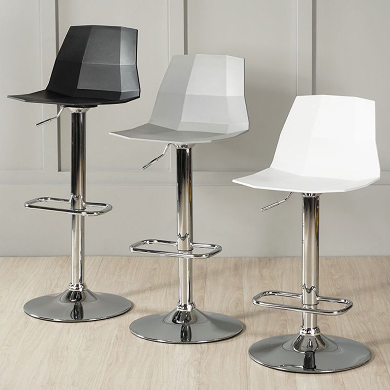 Modern Plastic Low Back Counter Stool Plastic Furniture in Matte Finish