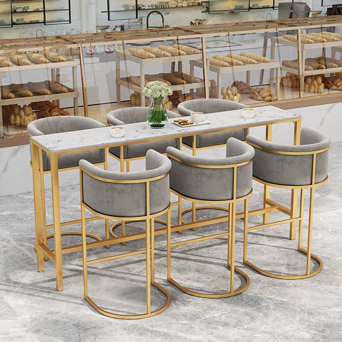 Matte Finish Footrest Armed Stool Low Back Glam Home Velvet Stool