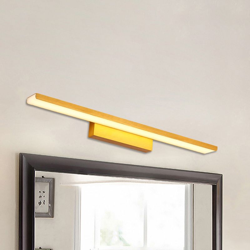 Iluminación tocador rectángulo delgado de aluminio moderna 16.5 "/24.5" Dia Led Golden Wall Light en luz cálida/blanca para el baño