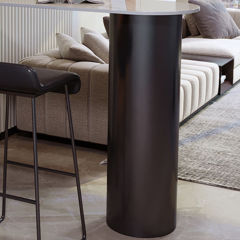 Metal and Stone Pub Set 1/2/3 Pcs Modern Indoor Bar Table with Upholstered Stools