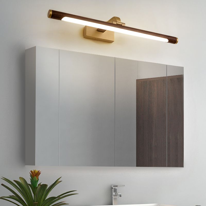 Linear Shape Metal Vanity Lights Modern Style 1 Light Vanity Light Fixtures in Brown