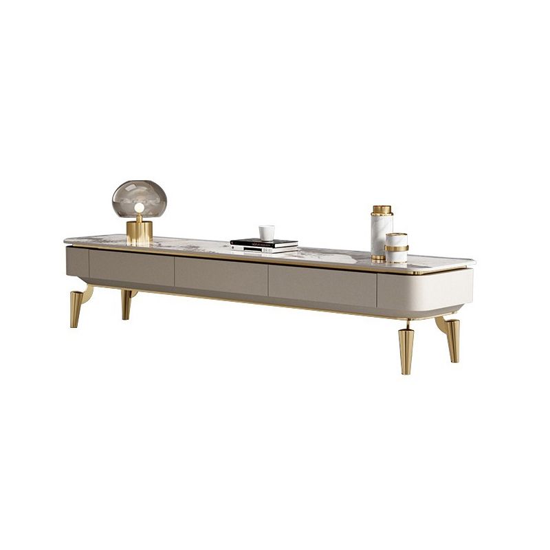 4 Legs Cocktail Table Modern Rectangle Single Coffee Table with 4 Drawers