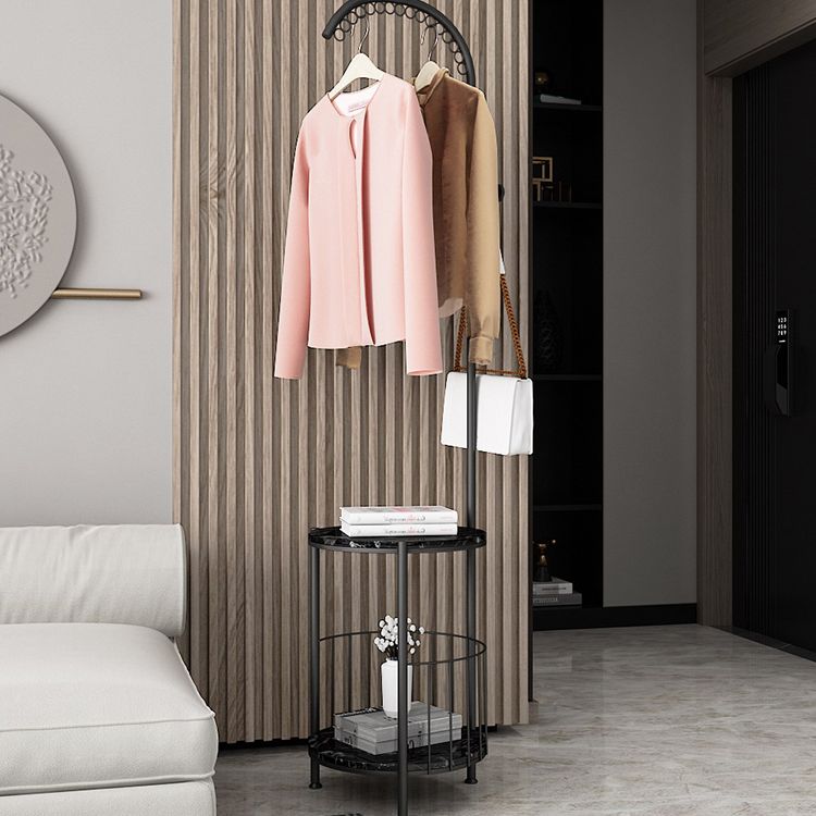 Gorgeous Metal Coat Rack Designer Marble Shelves Coat Hanger With Storage Shelf
