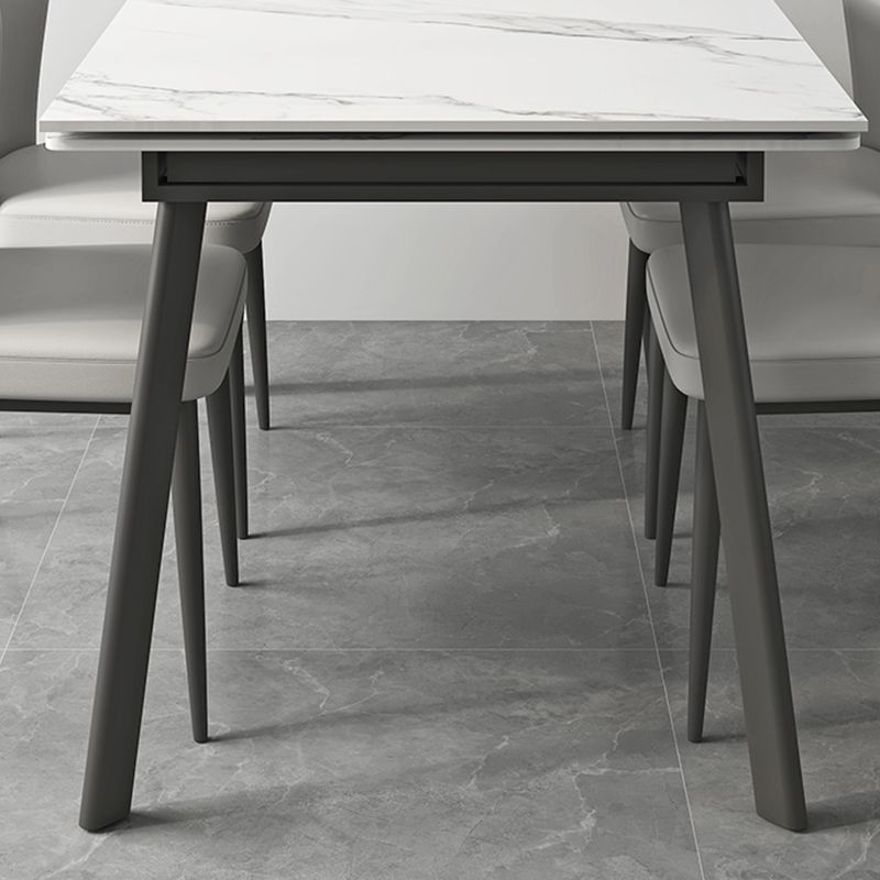 Luxury Sintered Stone Top Table Extendable Rectangle Table with 4 Legs