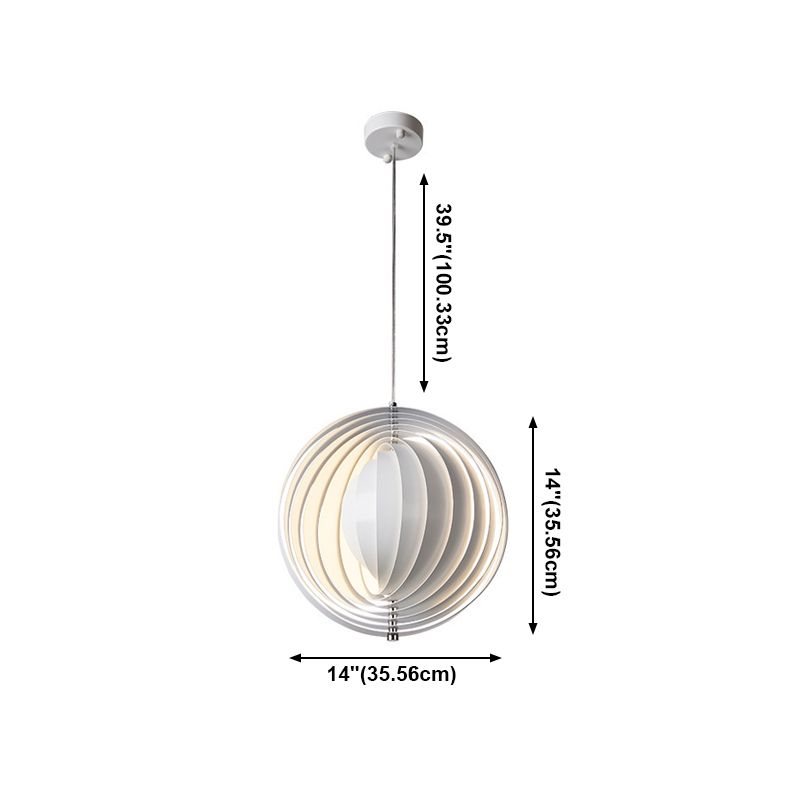 Lampe suspendue de style moderne Creative Metal Pendant Light en blanc pour chambre à coucher