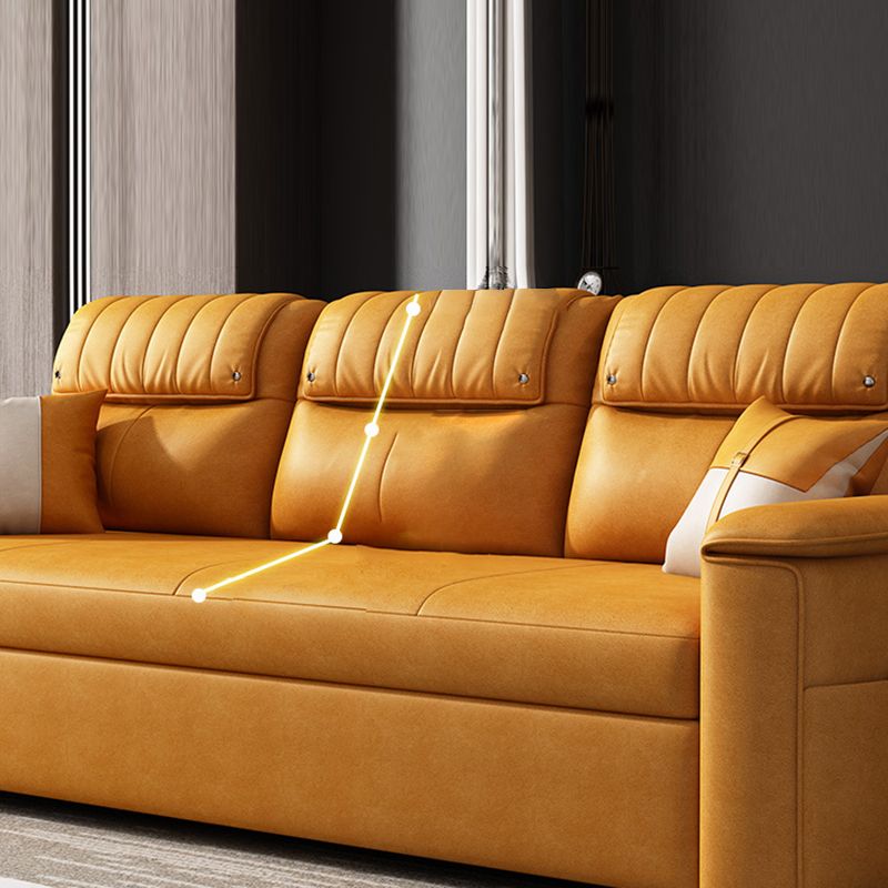 Scandinavian Futon Sleeper Sofa Bed Bonded Leather Futon Frame with Storage