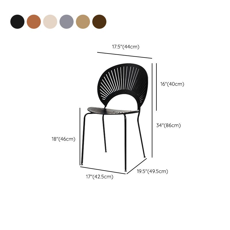 Open Back Dining Side Chair Armless Contemporary Kitchen Dining Chairs