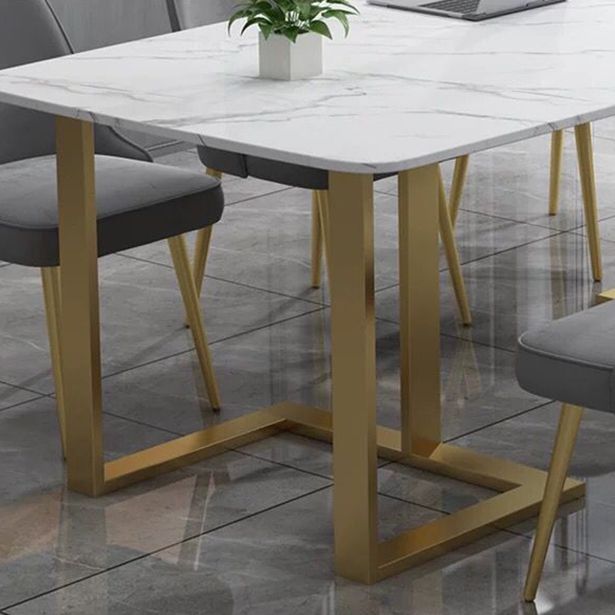 Contemporary Style Rectangle Table Set 1/2/7 Pieces Dining Set for Home