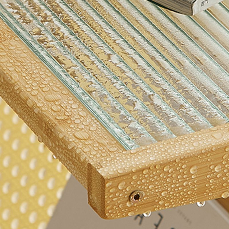 14" Wide Contemporary Corner Table Clear Rectangular Side Table