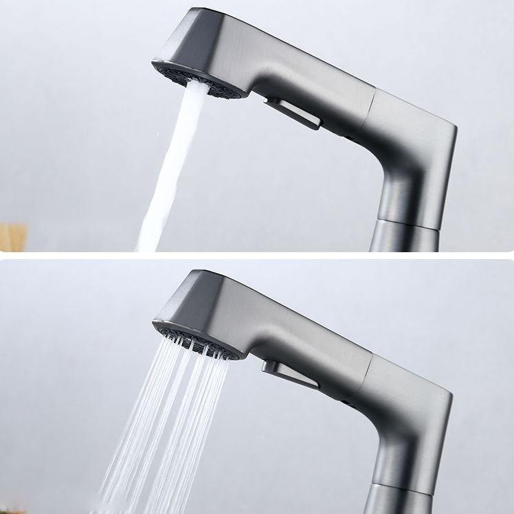 Contemporary Sink Faucet Plian Low Arc Brass Centerset Lavatory Faucet
