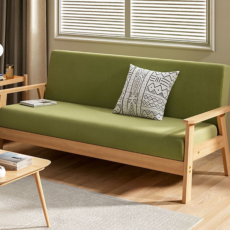 Fabric Square Arm Slipcovered 2/3 Seat Sofa Solid Color Sofa for Apartment