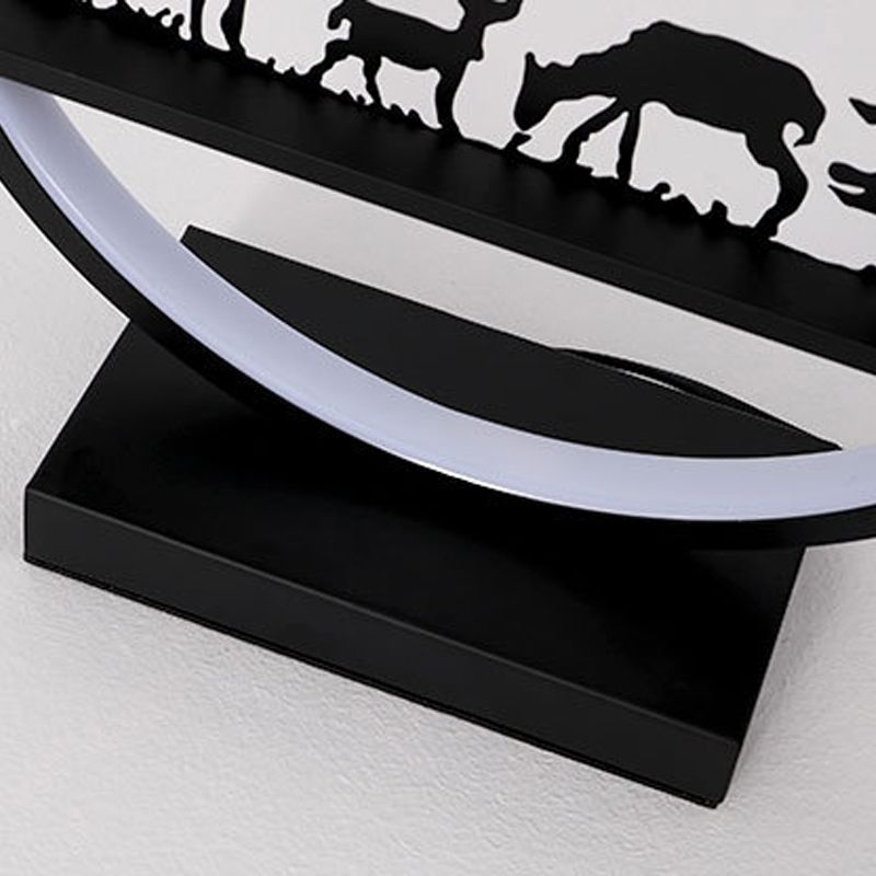 Modern LED Table Lamp 1-Light Strip Shape Desk Light with Silica Gel Shade for Bedroom