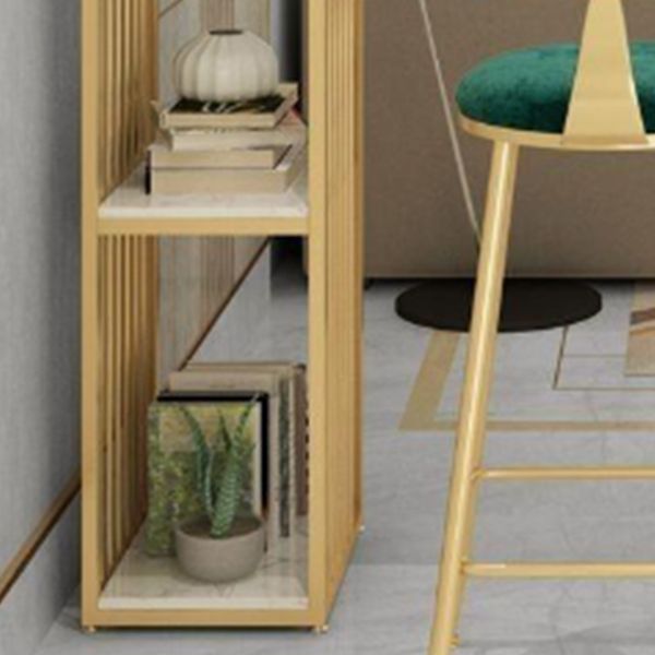 Glam Faux Marble Bar Height Table Rectangle Bar Dining Table with Storage