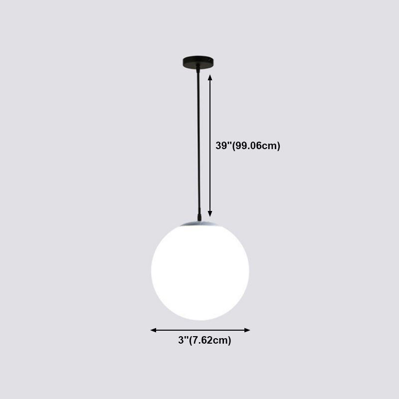 Ball Shape Hanging Light Fixture Glass Simple Hanging Pendant Light