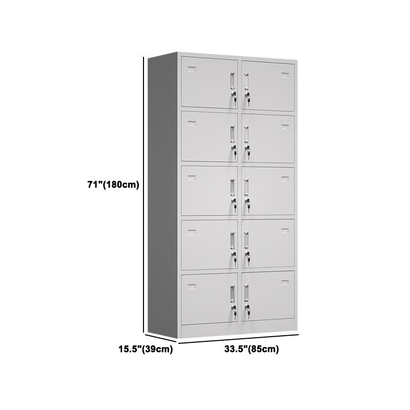 Gray Metal Cabinet for Bathroom Modern Storage Cabinet with Hinged Door