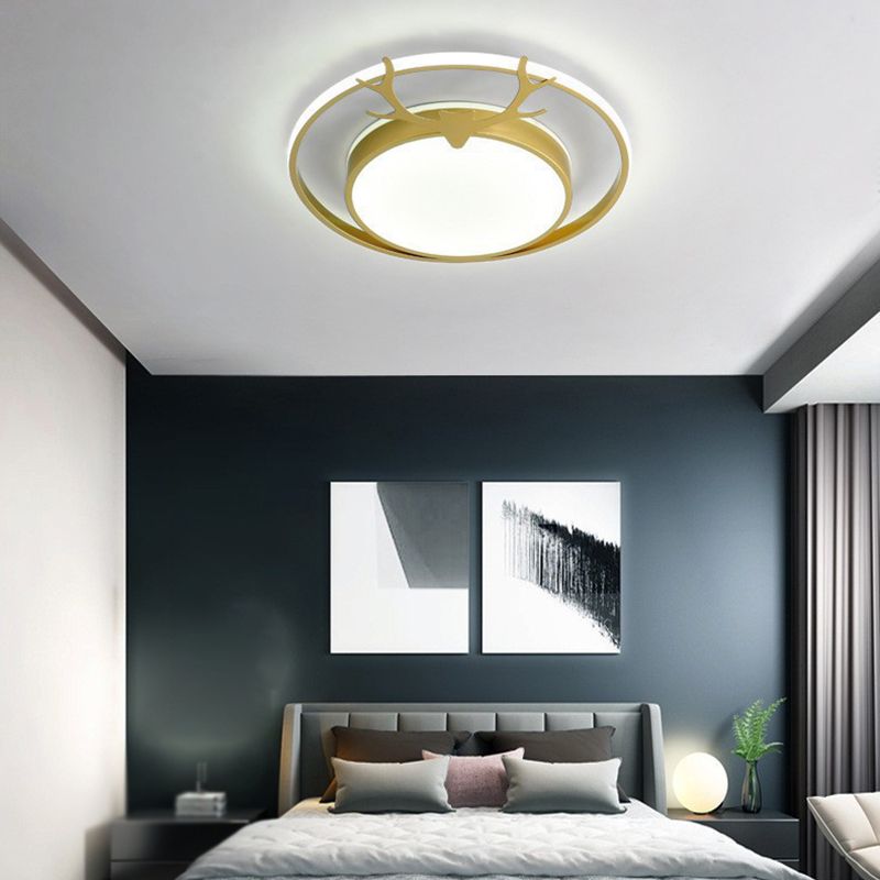 Antlers Ceiling Light LED Ceiling Mount Light with Acrylic Shade for Bedroom
