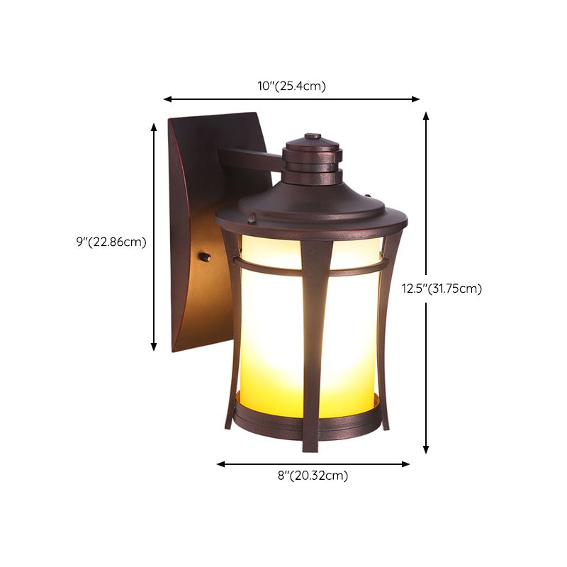 Half Cylinder Shape Glass Wall Lighting Industrial 1 Light Wall Mounted Light in Brown