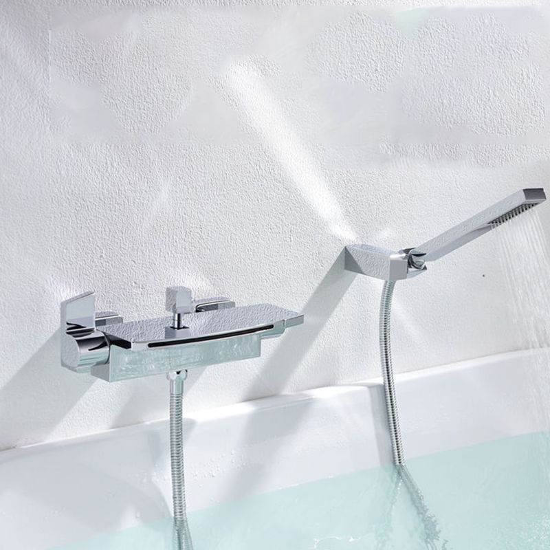 Bathtub Faucet Waterfall Rod Handle Wall Mounted Bathroom Faucet