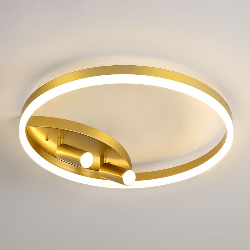 Circular Ceiling Light Fixture Modern Style Metal LED Bedroom Ceiling Fixture
