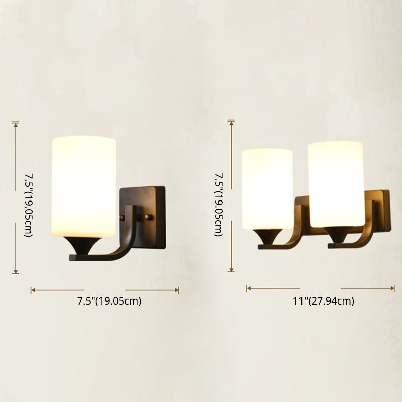 Moderna semplicità cilindri con le luci di applique luci latte murale vetrino illuminazione con camera da letto per camera da letto