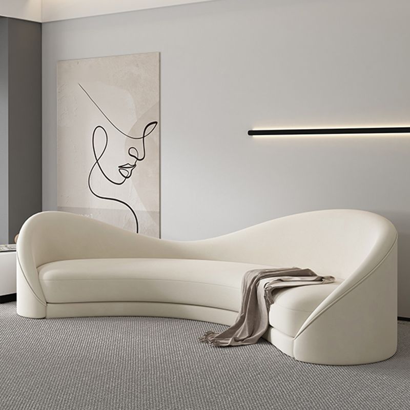 Scandinavian Fabric White Cushions Tuxedo Arm Living Room Settee